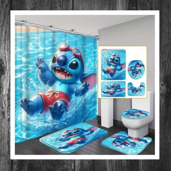 Lilo Blue Set Baie – Cortină de Duș și Accesorii UU1178284