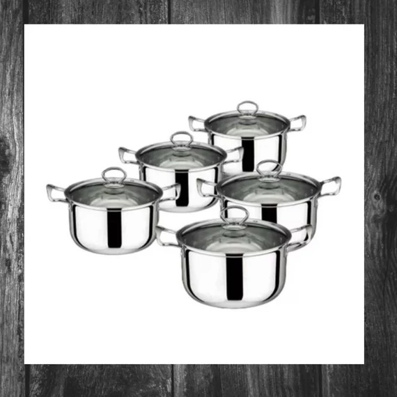 Set de vase din inox Victor, 10 piese V-G006A
