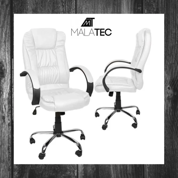 Scaun de Birou Malatec Eco-Piele, Alb ZT-23240
