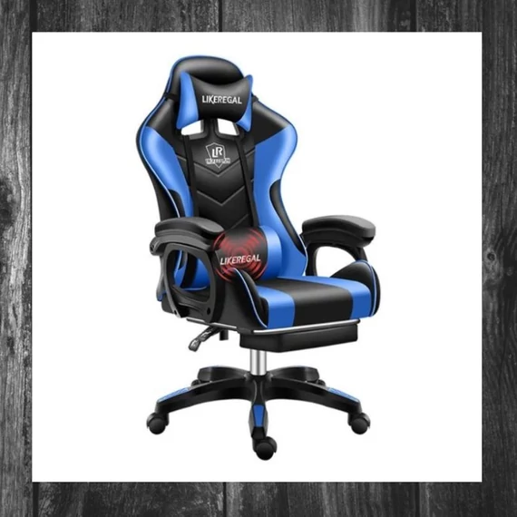 Scaun de gaming Likeregal 920 cu suport pentru picioare, albastru holm1008M