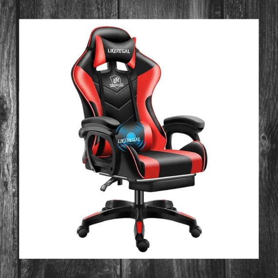 Scaun de gaming Likeregal 920 cu suport pentru picioare, roșu - holm1009M