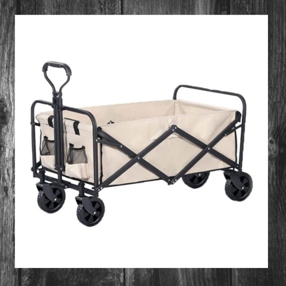 Cărucior pliabil bej, cu roți de 5 inch – holm7245