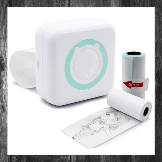 Mini imprimantă portabilă cu baterie reîncărcabilă, hârtie termică și conexiune Bluetooth – holm9895