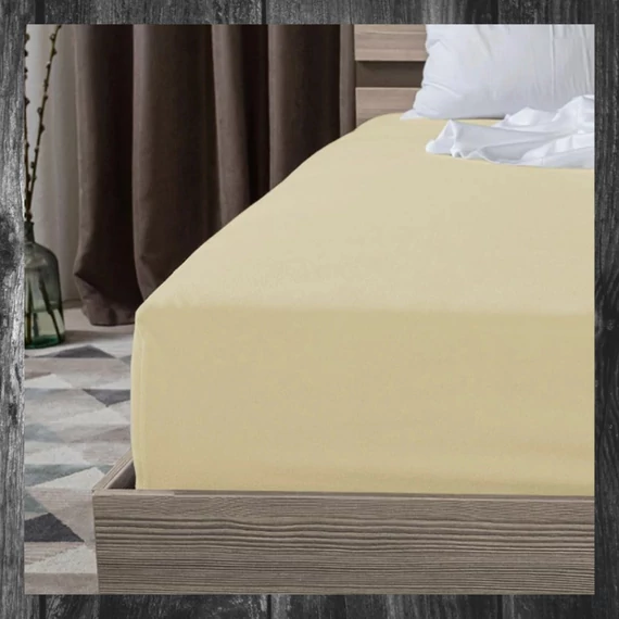 Cearceaf crem cu elastic 200 x 230 cm