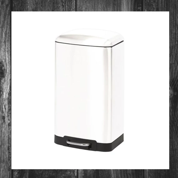 Coș de gunoi cu pedale duble, 20 litri – metal, alb 34606