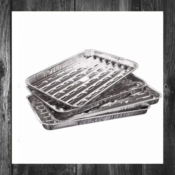 Set tăvițe de grătar din aluminiu HAPPY GREEN 34 x 23 cm, 4 bucăți 5012300