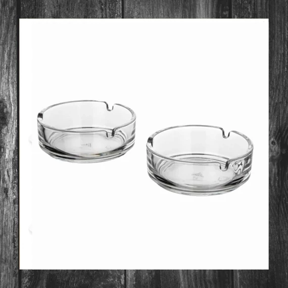 Scrumieră transparentă din sticlă, 10 cm, set 2 bucăți – 59AT10621