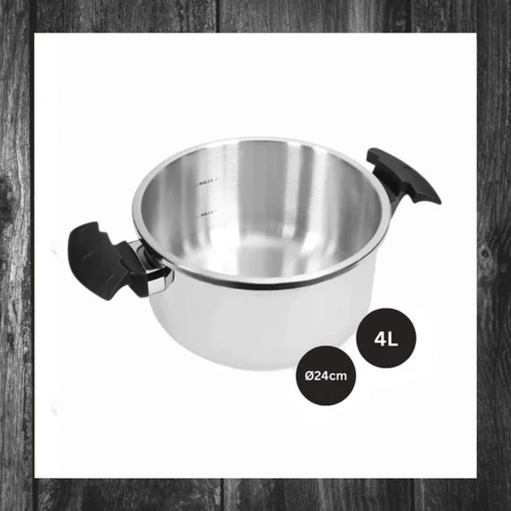 Oală sub presiune Royalty Line din oțel inoxidabil, diametru 24 cm, model RL-24PS4L