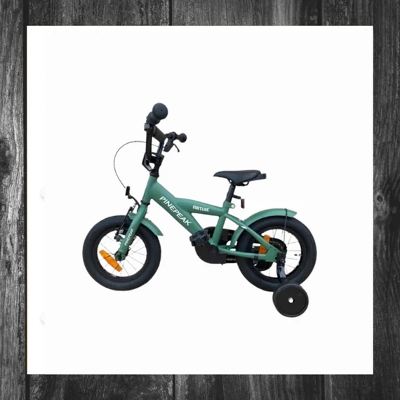 Gyermek kerékpár segédkerekekkel zöld, 12BIKEGREEN