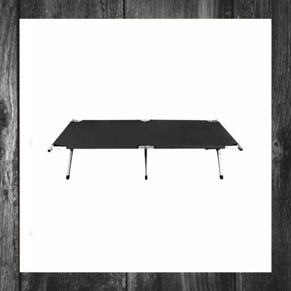 Pat pliant pentru camping, negru, 189 x 70 x 43 cm, capacitate 110 kg – 00023190