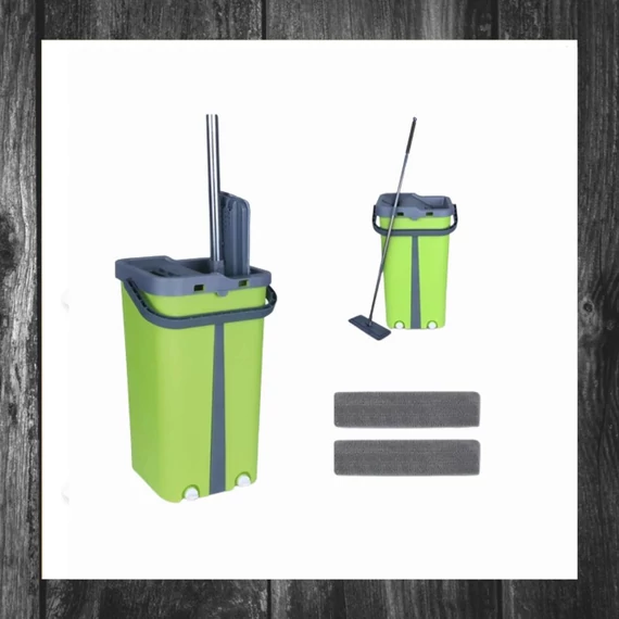 Set mop plat cu găleată dublă Cenocco CC-9077GN – Verde