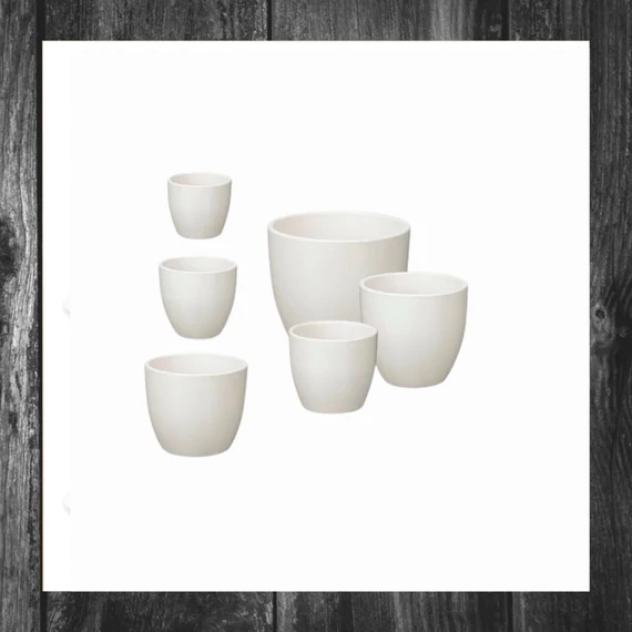 Set 3 ghivece pentru flori IBERGARDEN, mat alb, cod 35208