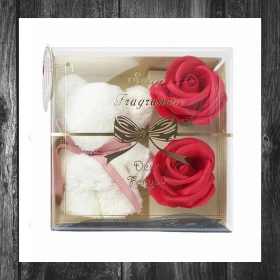 Set cadou – Prosop și flori parfumate de săpun în cutie cadou BUK06CZE
