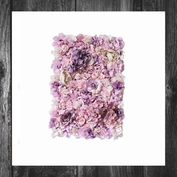 Panou decorativ cu flori artificiale pentru perete 60 x 40 cm WK04