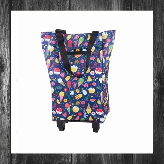 Geantă de cumpărături pliabilă cu roți VG ICECREAM – 49,5 × 27 cm – 24135_L