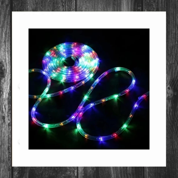 Ghirlandă LED tip furtun – 10 m, gros, colorat, 8 programe – LEDV10M-8