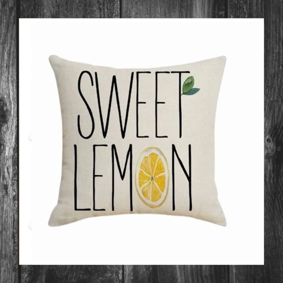 Huză de pernă 45 x 45 cm, cu inscripția SWEET LEMON POD163