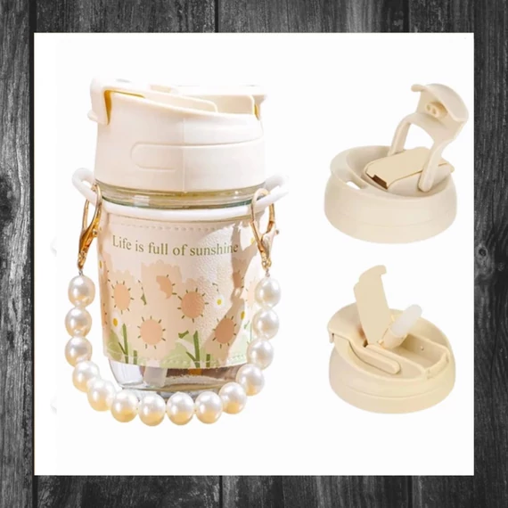 Sticlă cu mărgele decorative, bidon cu mâner SZK81