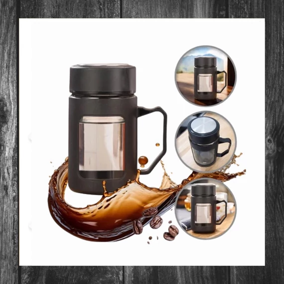 Sticlă termos BOTTLE cu mâner 500 ml neagră CUP18CZ