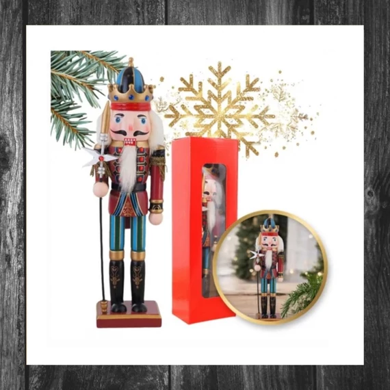 Figurină Spărgător de nuci cu coroană – 30 cm KSN156