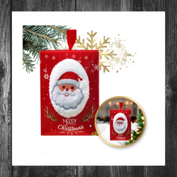 Pungă de cadou de Crăciun – cu motiv Moș Crăciun (35 × 35 cm) REC59WZ1