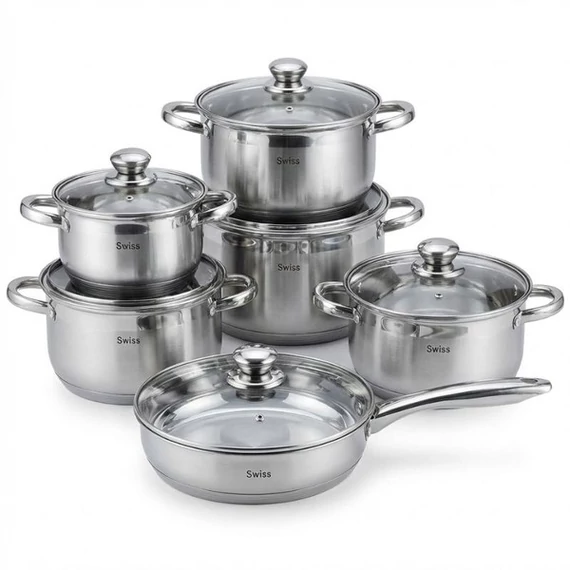 Swiss Zurich – Set de oale din inox „Extra Jumbo” 12 piese ZL12