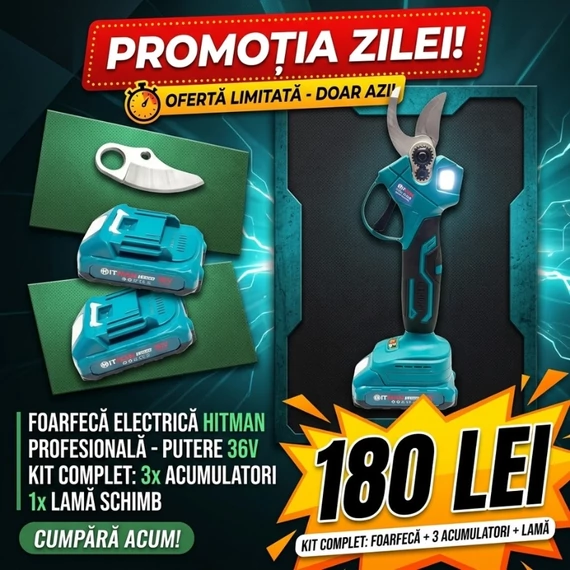 Hitman 88V foarfecă de grădină electrică cu acumulator și afișaj LCD HT-BSCS-6132