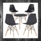 Set Modern de 4 Scaune cu Masă pentru Dining, Negru – HOP1001107