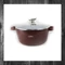 SILVER KING – Cratiță marmurată cu fund plat, 32 cm, capac din sticlă și mâner cu protecție din silicon, model SR-3032