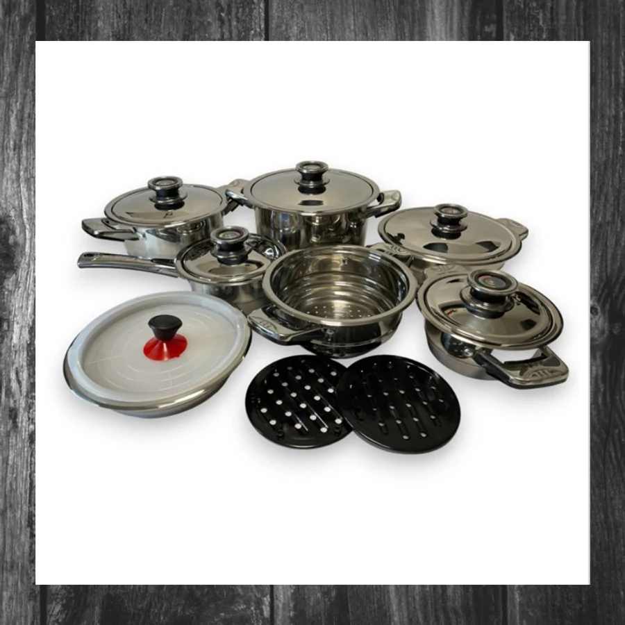 Set de Vase Inox Bachmayer, 17 Piese – BM-1701 - Nova-market